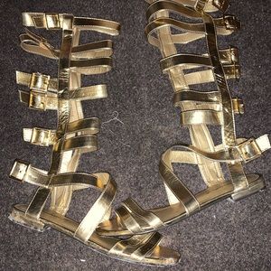 Gold gladiator sandals